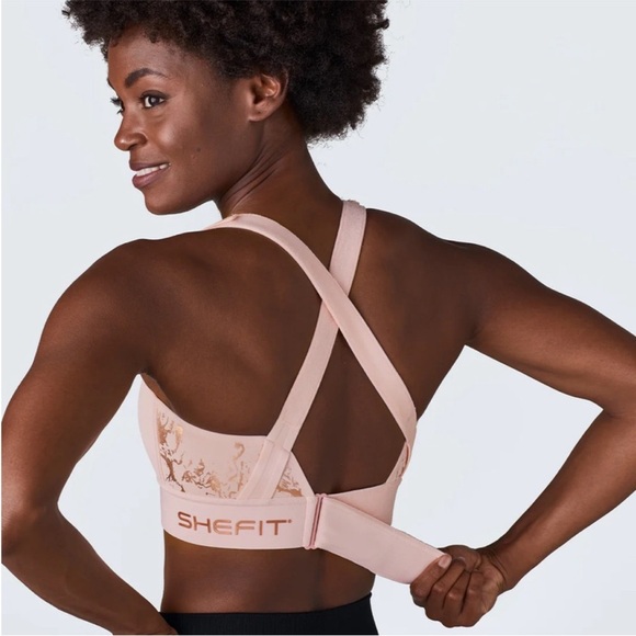 Shefit Flex sports bra pink rose gold women’s 6 Luxe 6 XL EUC blush - Picture 2 of 6